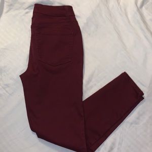 👖Womens SO like new High Rise Jeggings Size         5 Maroon